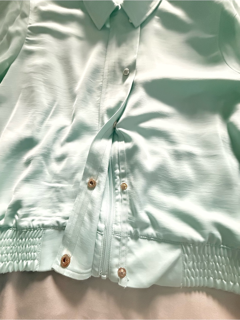 KARL LAGERFELD PARIS Mint Green Button-Front Blouse Jacket WORN ONCE - Picture 8 of 13